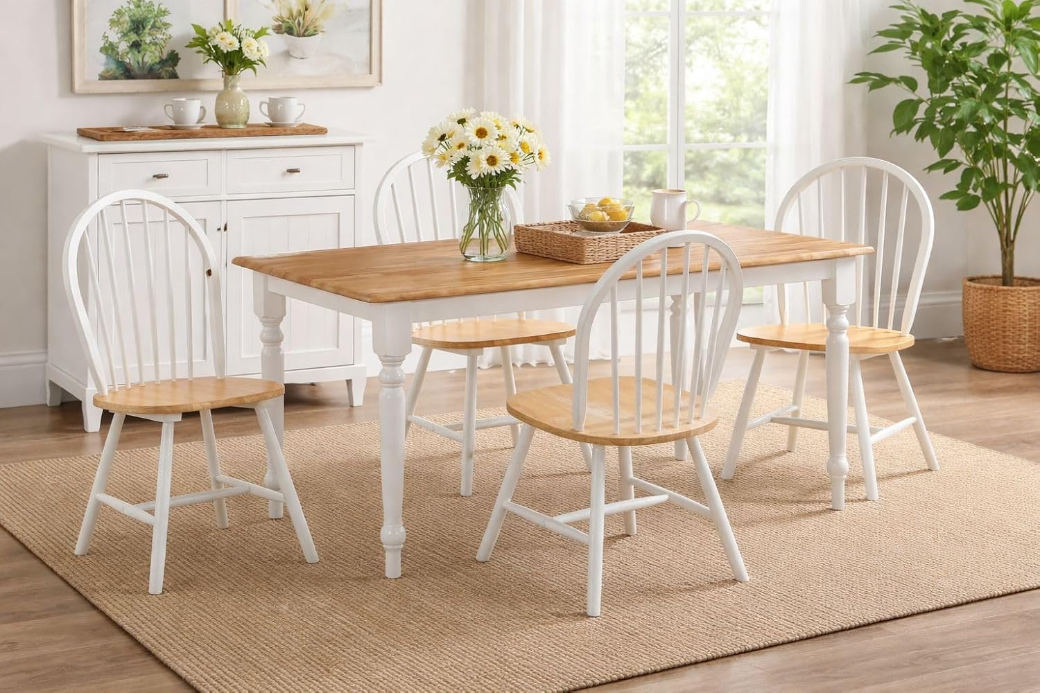 Boraam Farmhouse Table, White/Natural