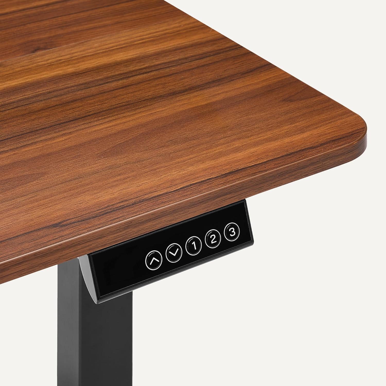Amazon Basics Electric Standing Desk, Height Adjustable Home Office Desk, Black/Walnut Effect
